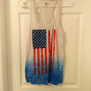 Large American Flag Tank Top